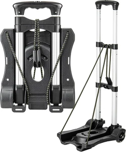 Small Folding Hand Truck Dolly with 2 Wheels, Lightweight Aluminum Foldable Lugg - Picture 1 of 12