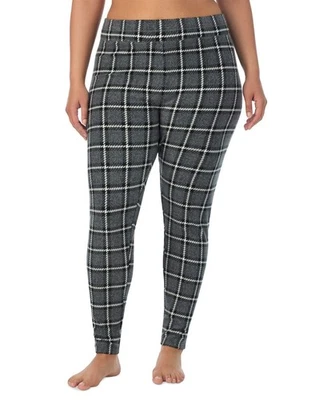 Leggings de lana CUDDL DUDS talla grande 1X (18W-20W) capas grises a cuadros Foto 1 de 4