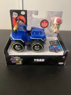 JAKKS Pacific The Super Mario Bros. Película - TOAD con Pull Back Kart Racer Nuevo Foto 1 de 4