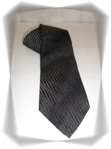 Cravate Fantaisie Rayée Zèbré Noir Argent   Kenzo Homme - Imagen 1 de 6