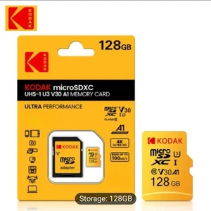 Card Memory Micro SD High Speed 128GB Kodak With Adapter TF V30 Class Fast - Picture 1 of 13