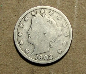 1902   Liberty  Head   V Nickel     ACTUAL  COIN                     91009200-05 - Picture 1 of 2