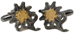 German Edelweiss Cufflinks - WW2 Repro Gebirgsjager Army Soldier Flower Mens New - Picture 1 of 1