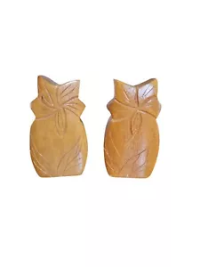 Monkey Pod Woods Pineapple Salt & Pepper Shakers Made In Hawaii - Picture 1 of 3
