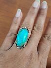 Native American Navajo D.D Baca sterling   Silver Turquoise  ring size 8 