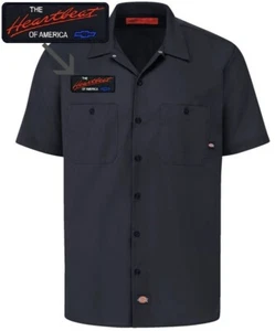 CHEVROLET Retro Patch DICKIES Short Sleeve Work Shirt Heartbeat of America S-5X - Picture 1 of 5
