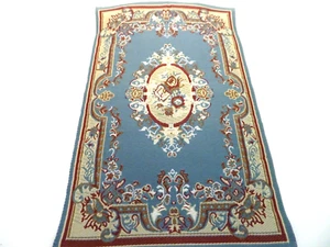 Dolls House Rug Blue Victorian Lounge Flooring JASPERS Miniature 1:12th Scale - Picture 1 of 8