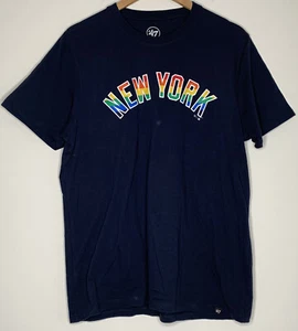 New York Yankees Baseball Pride Logo Navy Tee Shirt Medium - Picture 1 of 4