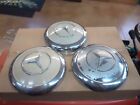 Wheel Center Caps Group Of 3  OEM 1960s-1970s Mercedes Dog Dish Poverty Hubcap