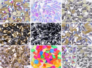 100 pcs Flatback Blend shape K9 glass DIY Manicure Art Rhinestone Small Nail - Picture 1 of 11