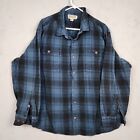 Duluth Trading Flannel Mens 3XL Blue Plaid Long Sleeve Outdoor Work Chore Casual