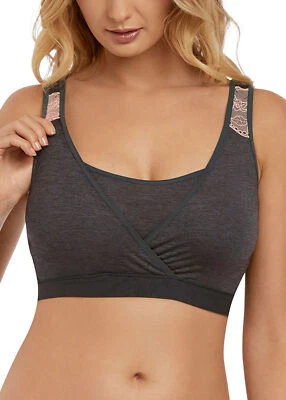 FREYA CHI CHARCOAL SOFT CUP NURSING BRA & BRAZILIAN BRIEF SET SIZE S / 10 - Image 1 of 2