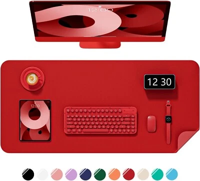 Large PU Leather Desk Pad 23.6"x13.8", Non-Slip Mat - Image 1 of 4