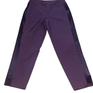 Pantalones al tobillo Athleta Endless satén rayas laterales ciruela púrpura talla 6 - Imagen 1 de 4