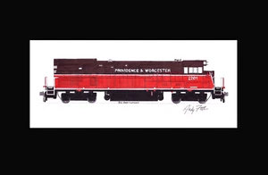 Providence & Worcester B23-7 #2201 11"x17" Matted Print Andy Fletcher signed - Picture 1 of 1