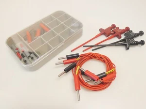 Prüfspitzen  Set Krokodilklemmen Bananenstecker Hirschmann 27 teilig  Bundeswehr - Bild 1 von 5