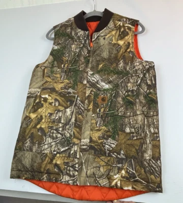 Carhartt Reversible Hunting/Fishing Vest Youth Size XL Camo and Bright Orange - Image 1 of 4