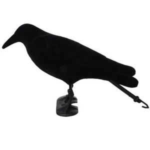 Flocked Hard Plastic Crow Decoy Hunting Animal Decoy - Picture 1 of 11