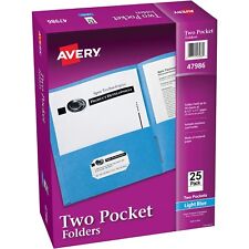 Avery 2-Pocket Folder Letter-size 20Sh/Pocket 125/CT Light Blue 47986CT