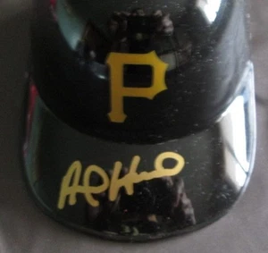 RARE ALEN HANSON AUTOGRAPH SIGNED RAWLINGS MINI HELMET PITTSBURGH PIRATES w/CASE - Picture 1 of 2