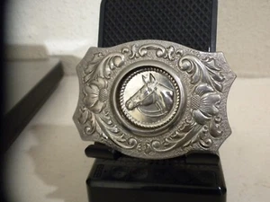 Vintage Gürtelschnalle von Chambers Belt Co "Pferd" Western & Cowboy Design - Bild 1 von 6