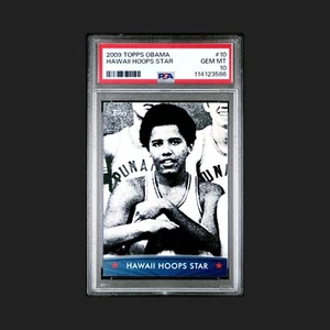 2008 Topps #10 Barrack Obama RC hawaii Hoop Star Gem-Mt -10 Pop 1 of 2 W/ Pouch - Picture 1 of 4