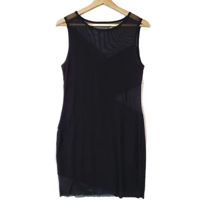 NEW Bailey 44 Black Club Evening Dress Sheer Mesh Knit Thin Lined SZ L Tank $174 - Image 1 of 4