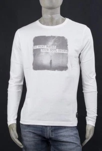 T-SHIRT UOMO MARKUP MANICA LUNGA GIRO CON STAMPA ANTERIORE ECRU - Foto 1 di 4