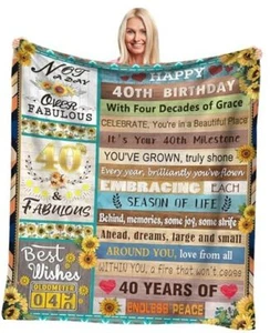 40th Birthday Gifts Ideas for Women, 40 60" x 50" 40th Birthday Gifts Women - Picture 1 of 8