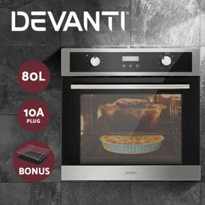 Devanti Electric Built In Wall Oven 80L Convection Grill Ovens Stainless Steel - Picture 1 of 9