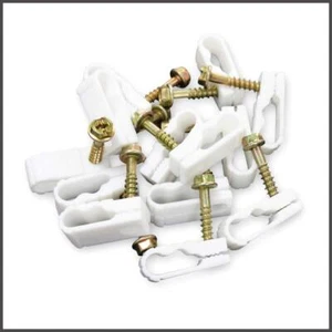 Steren Dual Koaxial "Grip-Clip" Kabelclip mit Schrauben - Weiß 100 pro Beutel - Bild 1 von 6