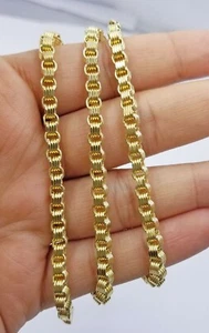 Real 10k Yellow Gold Byzantine Chain Necklace 20 Inch 4mm real Gold Men On Sale - Picture 1 of 6
