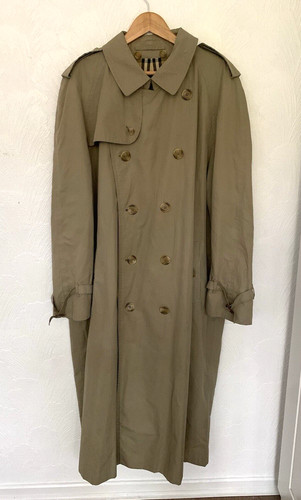Trench coat vintage BURBERRY BURBERRYS cotone extra lungo Nova Check UK 56 XL OTTIME CONDIZIONI
