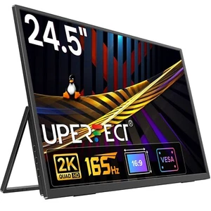 UPERFECT 24,5" 2K 165Hz Tragbarer Monitor 2560x1440 für PS4/5 Xbox und Laptop - Afbeelding 1 van 7
