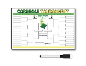 32 SOPORTE TORNEO CORNHOLE ELIMINACIÓN ÚNICA SEMBRADO + BOLÍGRAFO BOLSA REUTILIZABLE TOSS - Imagen 1 de 5
