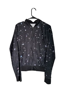 Nicole Miller NY Active Women’s Black Galaxy Print Bomber Jacket Size S - Picture 1 of 4