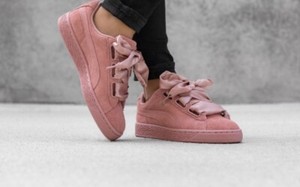 puma heart suede satin
