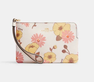 ❤️Neu mit Etikett Coach CH647 Eckreißverschluss Handgelenktasche mit Blumen Cluster UVP 88,00 $🌺💐 - Bild 1 von 6