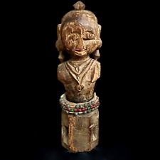 Rare Parwati Wood Sculpture Tribal Carved Indian Statue Antique Primitive Art