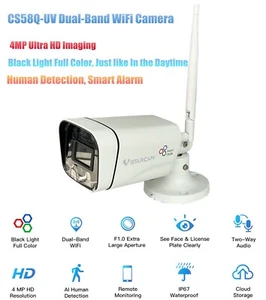 Vstarcam CS58Q-UV 4MP Black Light Full Color HD WiFi Camera IP67 Waterproof Cam - Picture 1 of 16