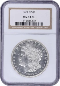 1921-D Morgan Silver Dollar MS63PL NGC - Picture 1 of 4