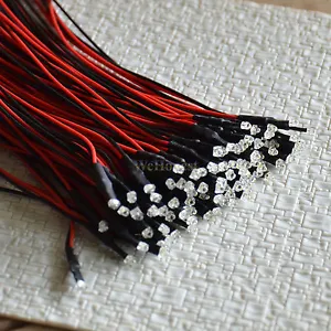 20 pcs Pre-Wired 1.8mm warm white LEDs prewired resistor for 12V - 16V use - Picture 1 of 1