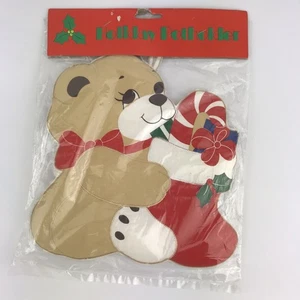 Vintage Ocean Desert Sales Holiday Topflappen Weihnachten Teddybär Strumpf Neu aus altem Lagerbestand - Bild 1 von 5