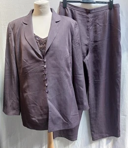 Windsmoor Ladies 3-Piece Purple Beaded Set/Outfit- UK 18 - Picture 1 of 20