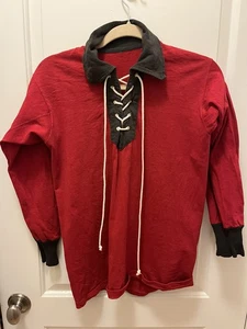 Vintage  Preppy Athletics Shirt  Medium 1950s Pullover Lace Up RARE - Picture 1 of 5
