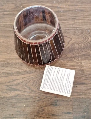 Cubierta de vela de mosaico ámbar decorativa para interiores del hogar HOMCO NUEVA CON ETIQUETAS  Foto 1 de 4