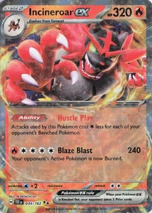 Incineroar ex - (034/162), SV05: Temporal Forces, Holo, Double Rare - NM - Picture 1 of 2