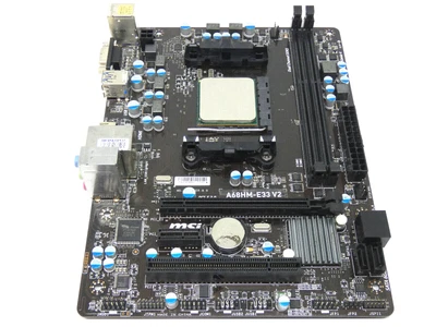 Socket scheda madre MSI A68HM-E33 V2 FM2+ con CPU AMD A8-5500B - Immagine 1 di 4