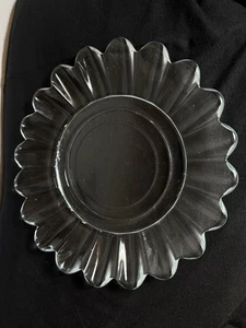 Vintage Clear Federal Glass Footed Serving Tray Sunburst Pattern - Picture 1 of 2