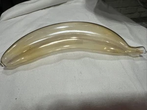 Vintage Murano Style Hand Blown Glass Banana Fruit Decor Art 7.5” - Picture 1 of 4